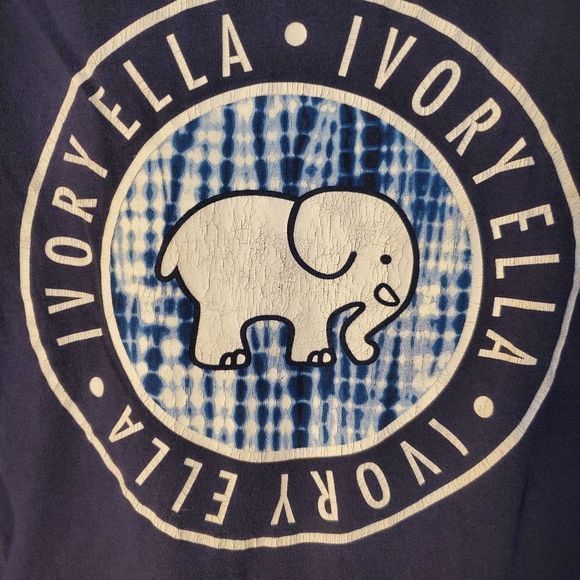 Ivory Ella Womens Navy Blue Long Sleeve Hooded Top Elephant Graphic - Picture 6 of 11